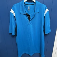 PGA Tour Mens Jersey Striped Golf Polo XL Blue Clean Golf extra large