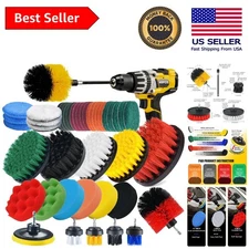 Efficient 45-Piece Drill Cleaning Kit: Brushes, Pads & Sponges Included