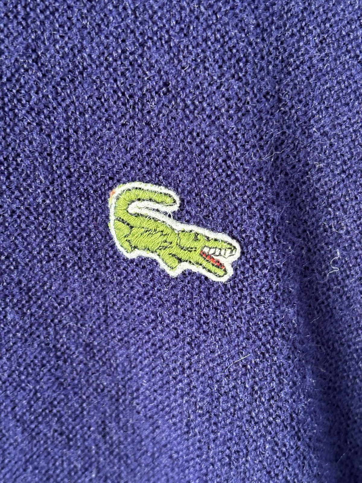 Vintage IZOD Lacoste Mens Cardigan XL Navy Blue Grandpacore Cottagecore Grandpa thumbnail 3