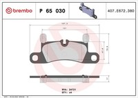 Brembo Bremsbelagsatz, Scheibenbremse P 65 030 FüR Porsche
