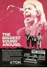 TOMMY SHAW in TDK BLANK CASSETTES MAGAZINE PRINT AD vtg 80s Styx Guitar SA AD 90