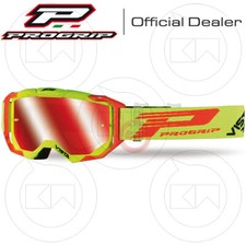 MASCHERA PROGRIP VISTA MOTO CROSS ENDURO 3303 Giallo/Rosso Lente Specchio rosso