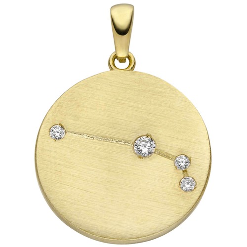 Ciondolo A Catena Sagittario In Oro Giallo 333 (8 Carati) - Simbolo Zodiacale 13x12mm NKlauss