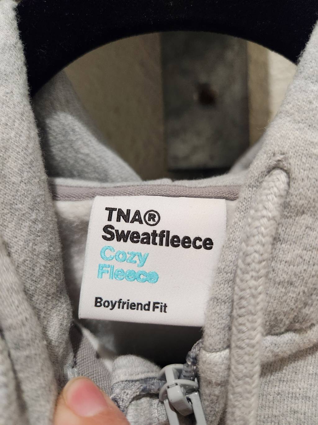 TNA Sweatfleece boyfriend fit Full Zip Sweatshirt Gray Womens Size XS. |  eBay