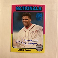 2019 Topps Archives Fan Favorites 1975 Design Juan Soto Auto Blue Border 2/25