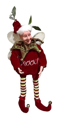 Elf Fairy Pixie Christmas Shelf Sitter  Hangable Posable 16'' Whimsical Kitschy