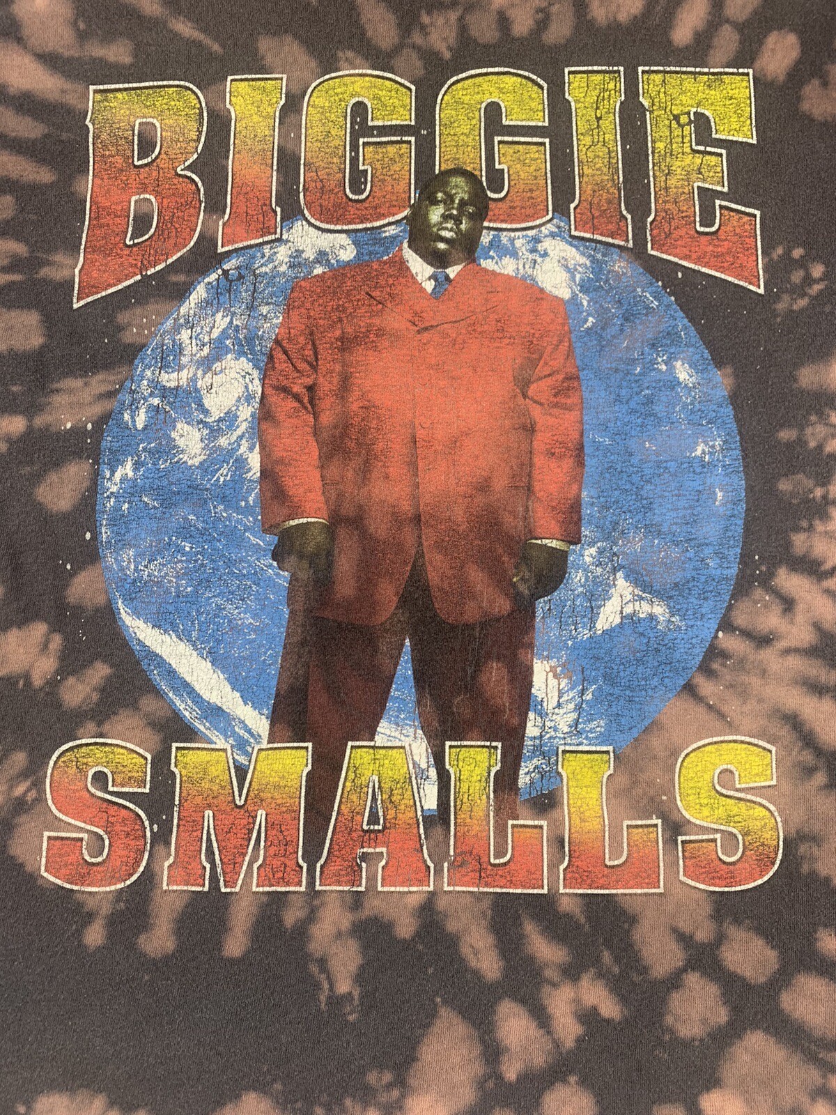 Biggie Smalls Tie Dye Shirt Adult Large Short Sleeve Top Of The World