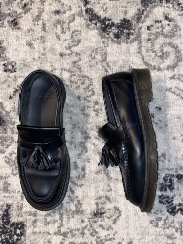 Doc Martens, Adrian Black Leather Tassle Loafers, Men’s US Size 8 Women’s 9 - Picture 1 of 7