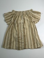 Faithfull the Brand Size 4 Mini Sun Dress  Striped 100% Cotton Off Shoulder