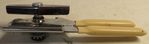 Swing Away Can Opener Manual 7” Swing-A-Way Vintage Tan Handle Good Used Kitchen - Picture 14 of 19