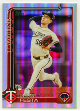 David Festa Topps 2025 Rookie Rainbow Foil Card Minnesota Twins #178 RC