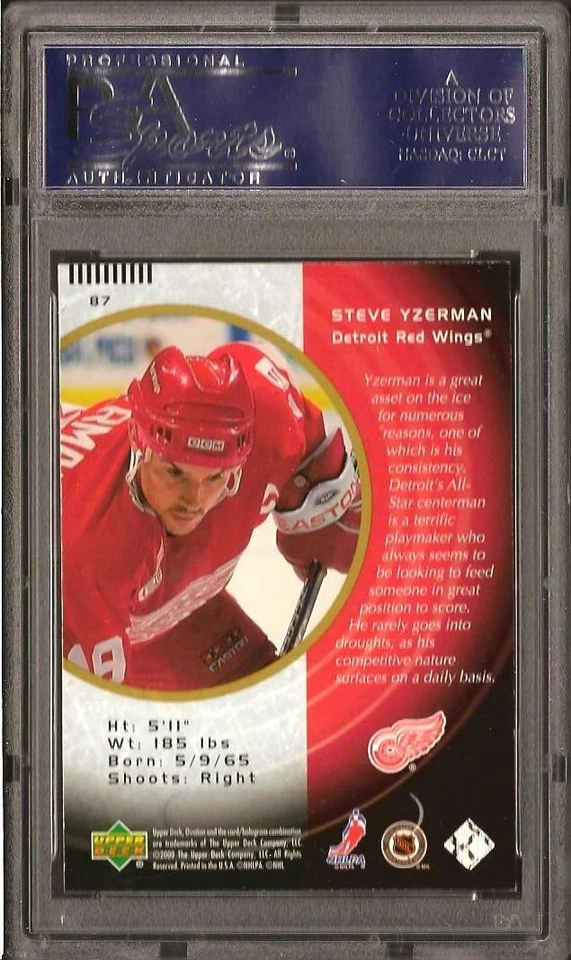 1999/00 Upper Deck Ovation #87 PSA 9 Steve Yzerman - Image 2 of 2