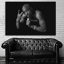 EB053BW Tupac 2Pac Rap Hip Hop Art Music Musician Poster and Canvas
