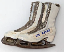 Vintage 1950s Sonja Henie Ice Revue Figure Skating Skates Souvenir Pin PB23