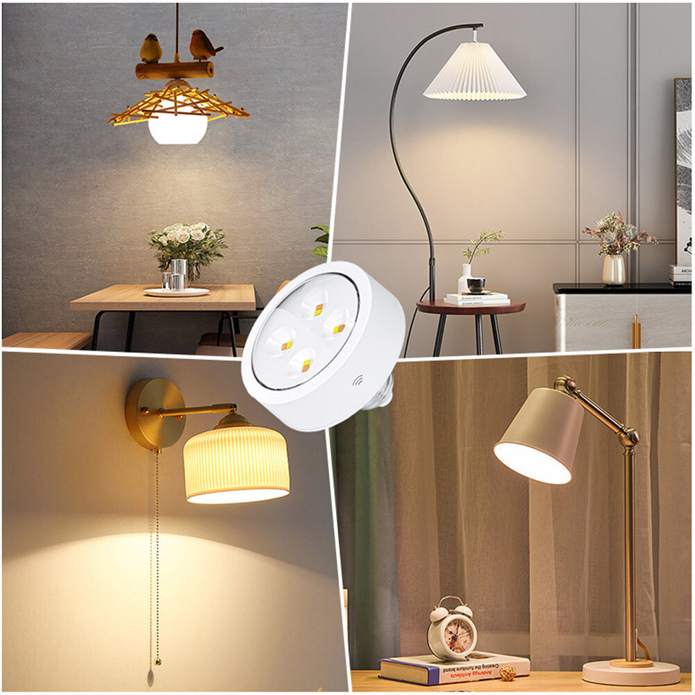 Dimmable Hockey Puck Light 3 Light Modes Remote Control Wall Lamp (0.8W