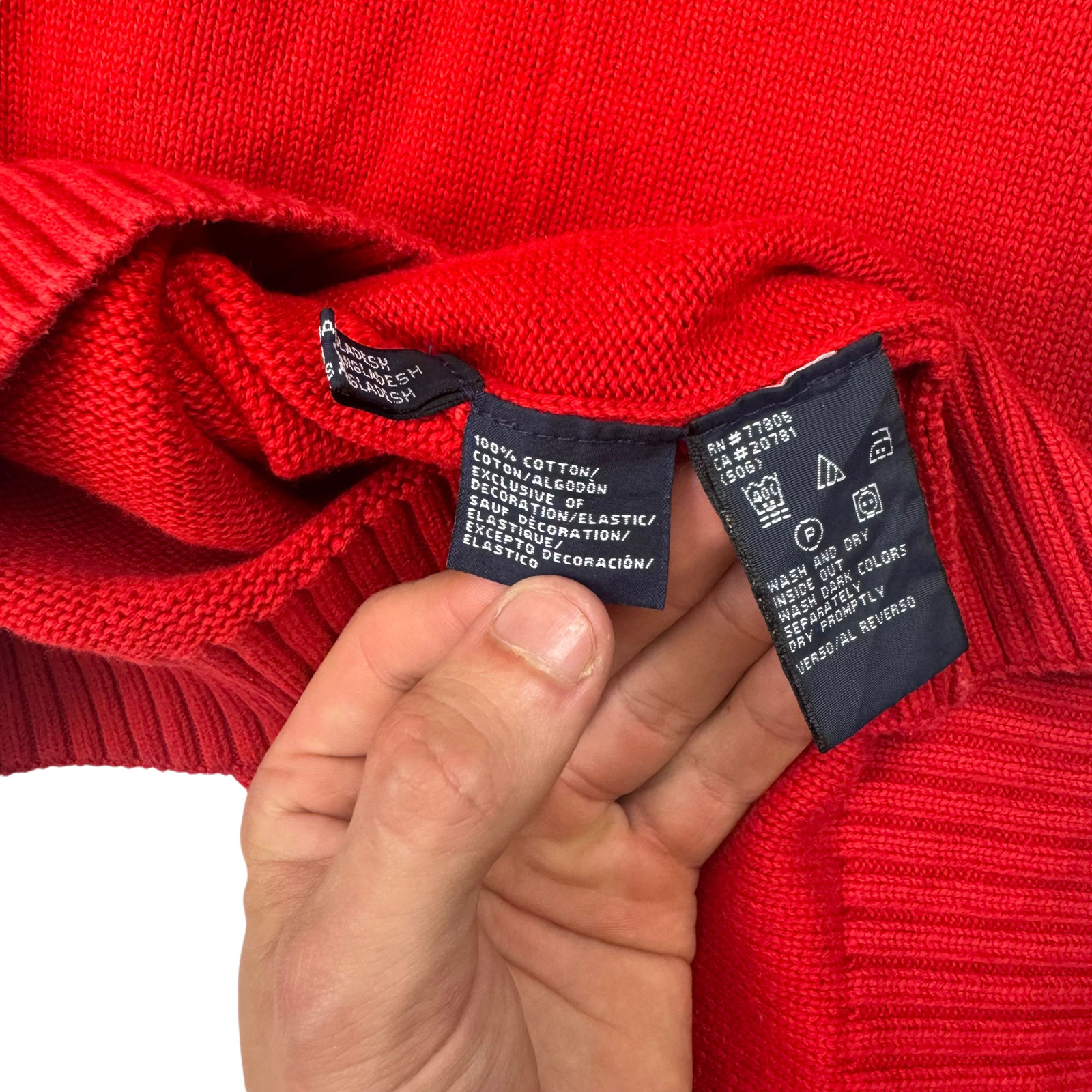 Tommy Hilfiger Red Knit Sweatshirt Large Men's image 7