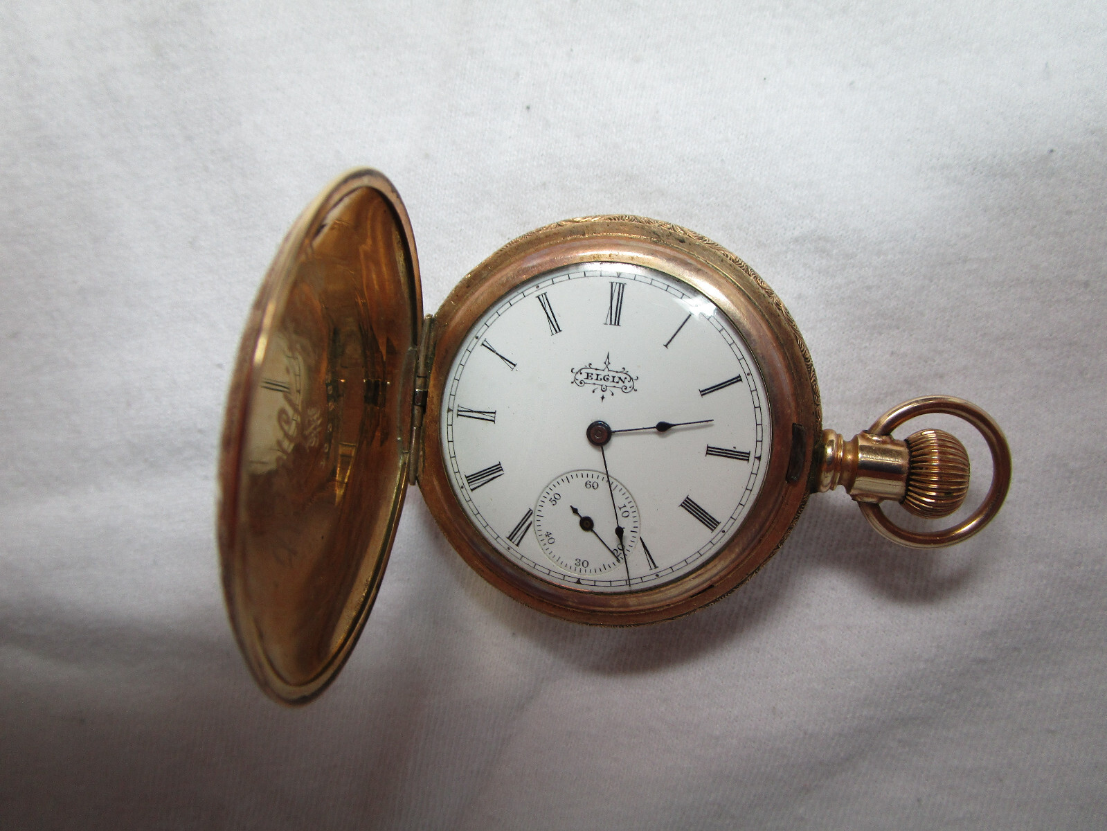 Elgin Solid Gold Pocket Watch* Over Composition 1… - image 3