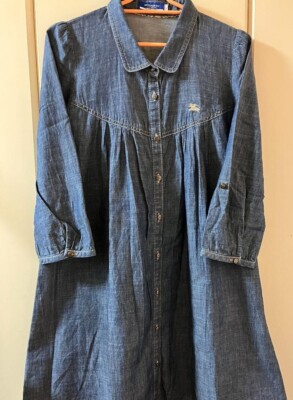 burberry denim dress Burberry Hemdkleid aus schwerem Denim , Size: 14