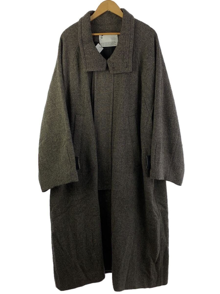 VOAAOV Wool Tweed Oversize Stand Collar Coat in Gray VOCO VOAAOV Wool Tweed Oversize Stand Collar Coat in Gray VOCO