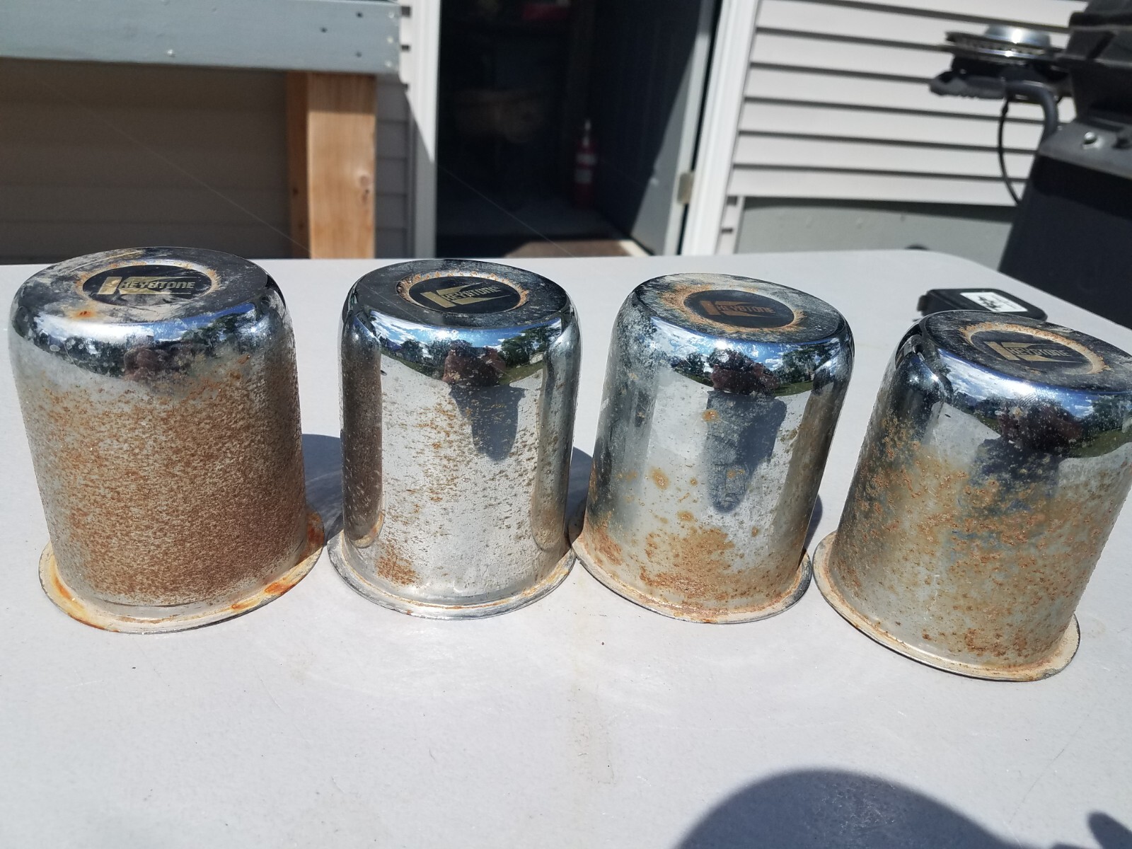 Vintage Set of 4 1985 Chrome Keystone Wheel Center Caps eBay