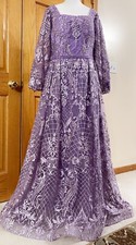 Formal Dress Size 12 Lilac Purple Sequined Pageant Prom Quinceanera Long Sleeves