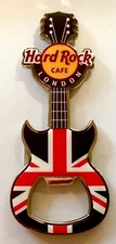 HARD ROCK CAFE LONDON FLAG BOTTLE OPENER GUITAR MAGNET