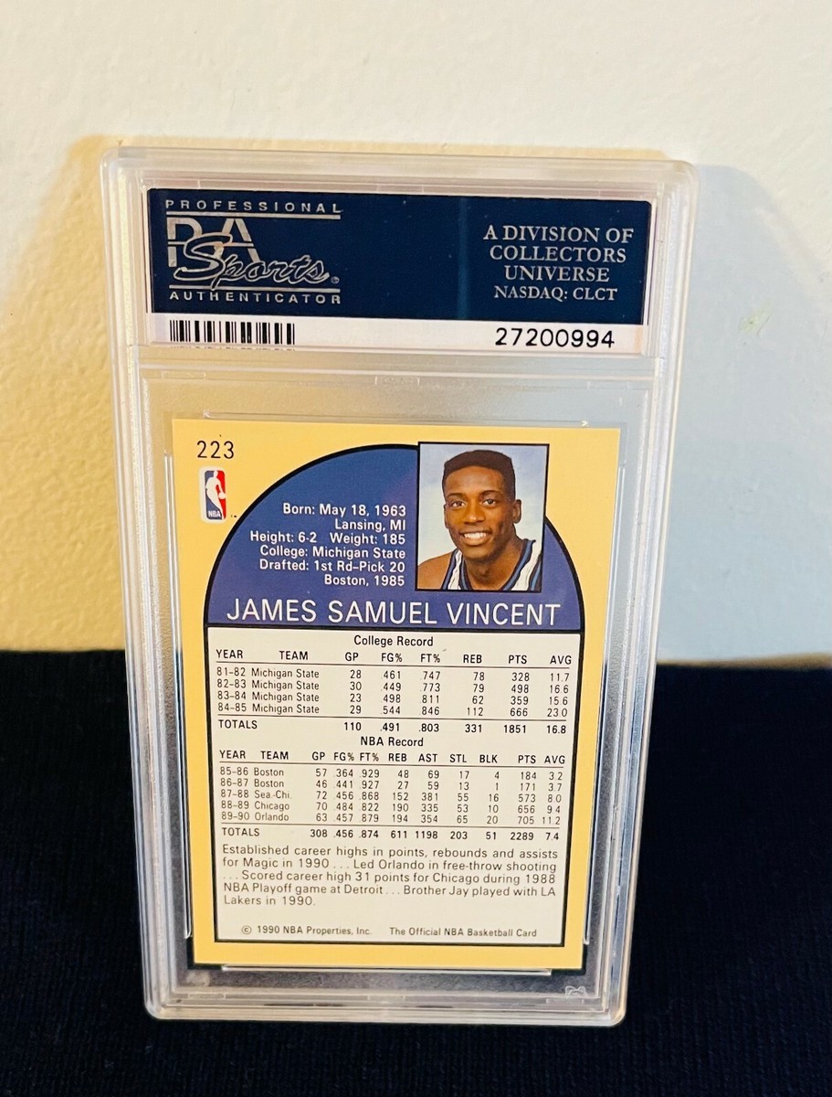 1990 HOOPS SAM VINCENT SHOWS MICHAEL JORDAN #223 GEM MINT 10 PSA