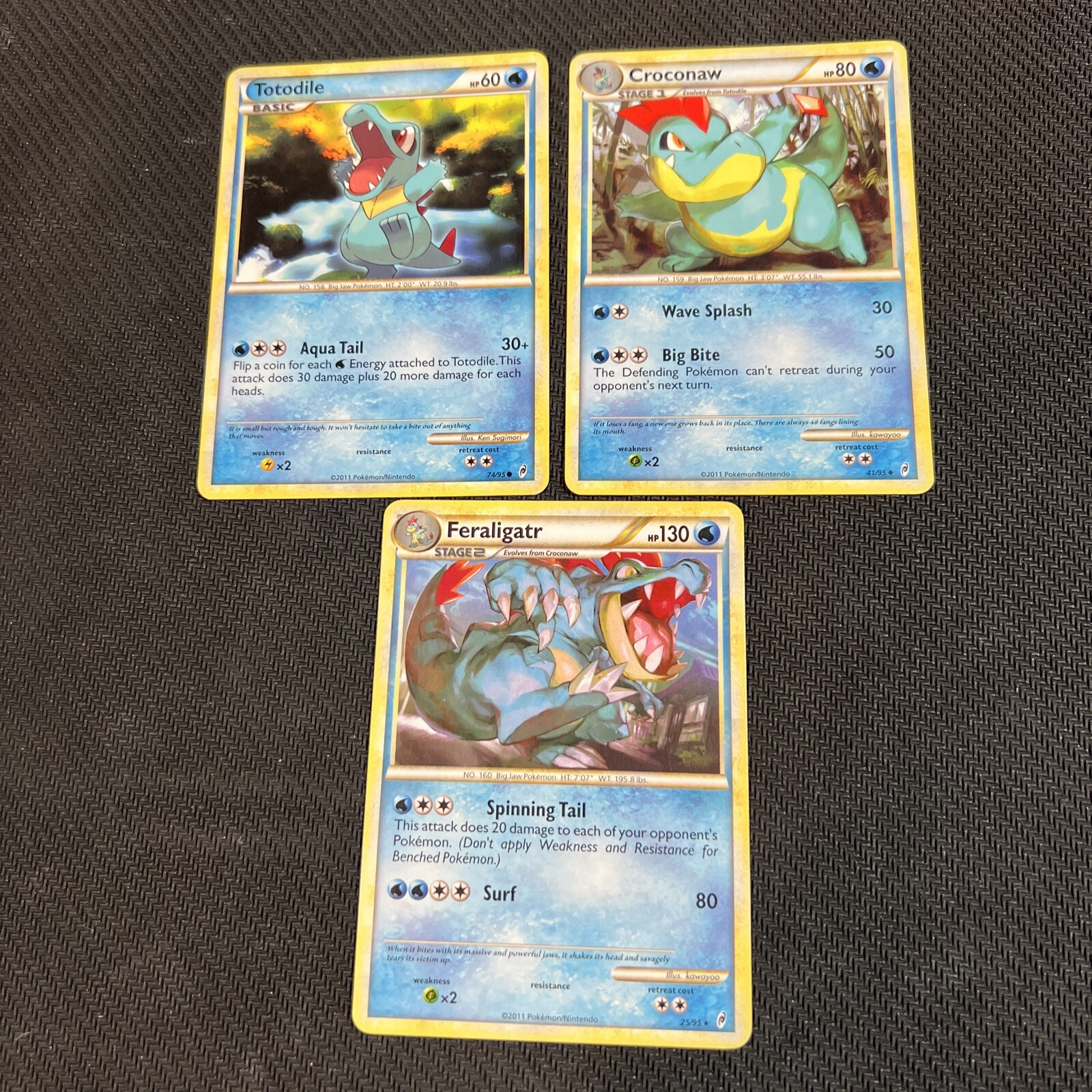 Totodile 74/95 Croconaw 41/95 Feraligatr 25/95 Call of Legends Pokemon Card 3