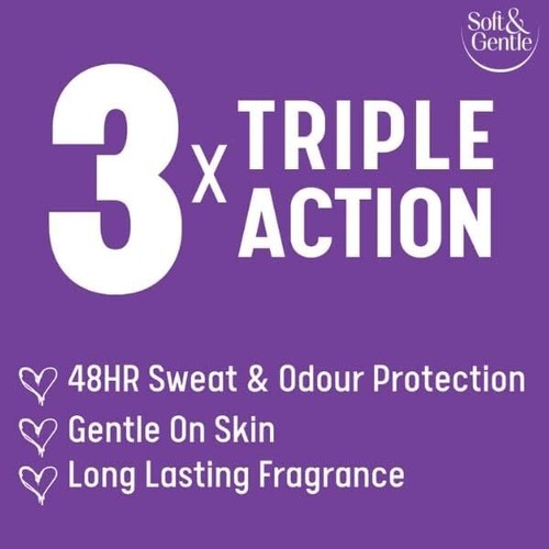 SOFT & GENTLE Anti-Perspirant Deodorant Spray and Roll On Pack of 6 X 250 ml - Picture 4 of 13