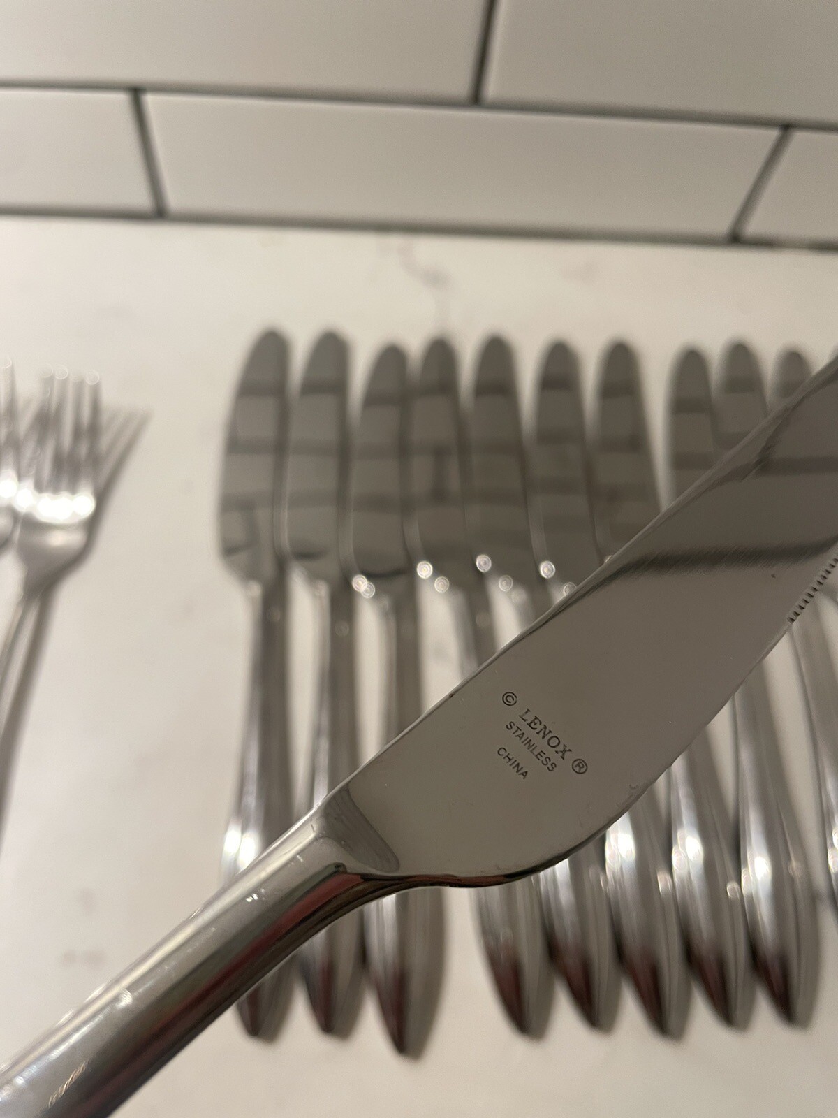 Lenox Sculpt 18/10 Stainless Steel 30pc. Flatware Set eBay