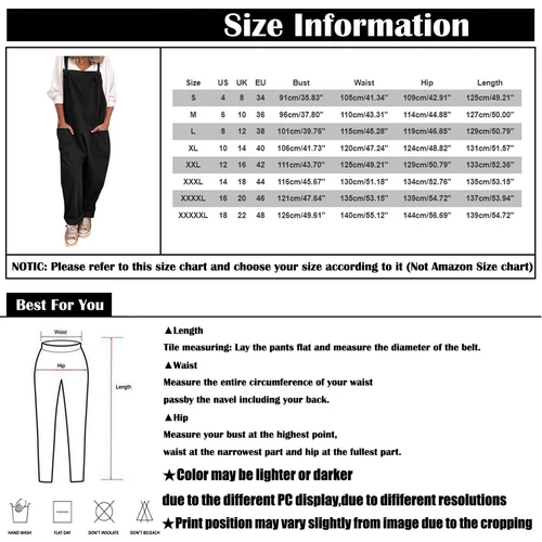Womens Plus Size Overalls Casual Loose Dungarees Romper Baggy Playsuit Jumpsuit - Bild 22 von 35