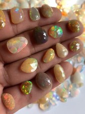 One Side Cut Lot AAA Grade 10 Piece Slice Size Ethiopian Welo Fire Opal For Ring