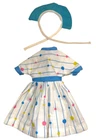 Vintage Ideal Pepper Dress Striped Dress with Sun Hat Dots and Stripes