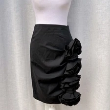 Angelo Tarlazzi Paris wool black mini skirt