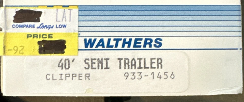 WALTHERS HO Kit 933-1456 40’ Semi Trailer Box of 2 Clipper NIB Unassembled - Image 2 of 4