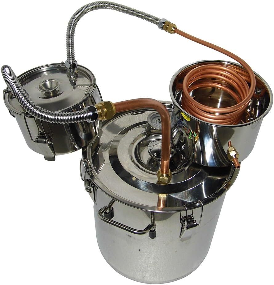 ® 2 Gal Stainless Steel Water Alcohol Distiller Copper Tube 10L Still Spiri