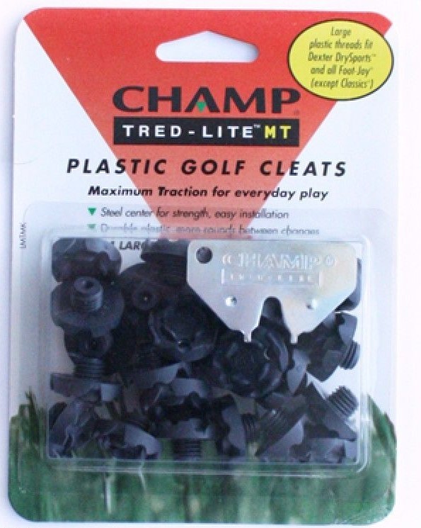 CHAMP TRED LITE MT LARGE THREAD PLASTIC GOLF SPIKES 9mm SOFT SPIKES INC