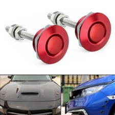 2pcs Red Universal Car Bumper Push Button Hood Lock Quick Release Bonnet Latch