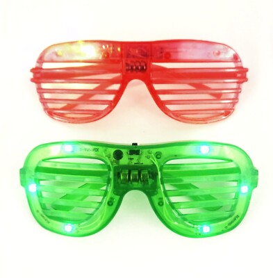 Green Red Lighted Novelty Sunglasses Adult Christmas Party Glasses