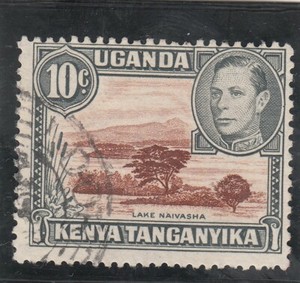 KENYA UGANDA TANGANYIKA 1938. Lake Naivasha. 10c. Brown and Grey.  SG136.  Used