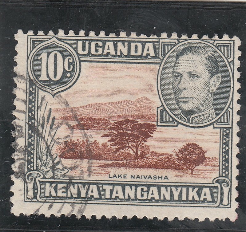 KENYA UGANDA TANGANYIKA 1938. Lake Naivasha. 10c. Brown and Grey.  SG136.  Used