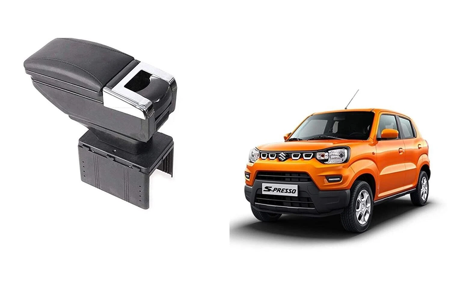 Armrest + Glass Holder & Ash Tray For Maruti Suzuki S Presso VXI PLUS AT Opt New