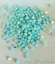 Swarovski 5301 4mm bicone beads, Mint Alabaster AB 48pcs
