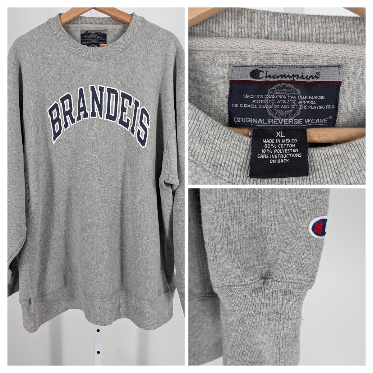 Brandeis University Vintage 90s Y2K Champion Reverse Weave Raglan 