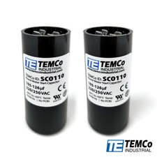 TEMCo 105-126 uf/MFD 220-250 VAC volts Round Start Capacitor 50/60 Hz -Lot-2