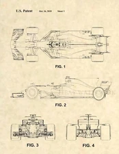 Ferrari F1 Racing Official Patent Art Print - F1 Race Ferrari Patent Prints -900