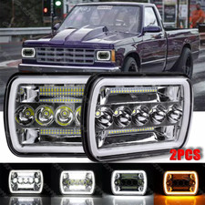 7x6 Projector Halo Drl Led Headlight Hilo For Gmc Sonoma 1982-93 Chevy S10 A