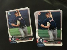 2018 Bowman Draft BD-62 Joey Wentz 15 count, 3 chrome, 12 base lot Braves