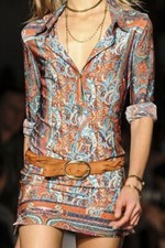  845 ISABEL MARANT Milena Dress SZ 38 RUNWAY Paisley Tunic ORANGE BLUE