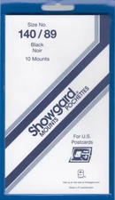 Showgard Stamp Mounts 140/89 mm For Postcards / Souvenir Sheets Black Pack Of 10